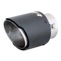 Simoni Racing Uitlaatsierstuk Rond/Schuin Mat-Carbon+RVS - 102xL155mm - Montage 50-76m SRTRX98C