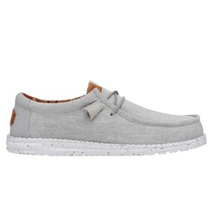 Wally Washed Canvas Light Grey Instappers Heren