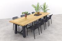 Stripe/Keltex tuinset-teak/aluminium-antraciet-330x101 cm. - thumbnail