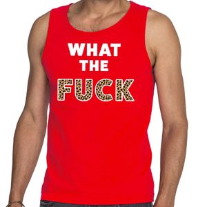 What the Fuck tijgerprint tekst tanktop / mouwloos shirt rood