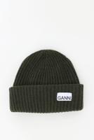 Ganni muts Beanie A4429 kalamata Ganni muts Beanie A4429 kalamata