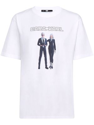 Karl Lagerfeld x Cara Delevingne t-shirt Avatar - Blanc