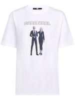 Karl Lagerfeld x Cara Delevingne t-shirt à imprimé graphique - Blanc - thumbnail