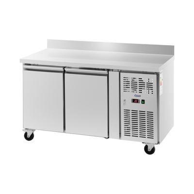 Koeltafel op wielen - 260 l - 2 compartimenten - 136 x 70 cm - Klasse B - Achterwand - RVS - Royal Catering