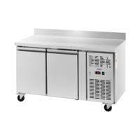 Koeltafel op wielen - 260 l - 2 compartimenten - 136 x 70 cm - Klasse B - Achterwand - RVS - Royal Catering