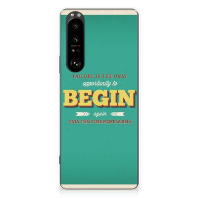 Sony Xperia 1 III | Siliconen hoesje | met naam Quote Begin Sony Xperia 1 III | Siliconen hoesje | met naam Quote Begin