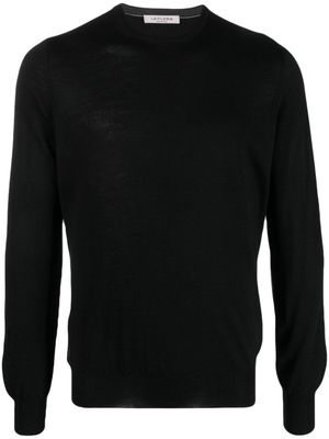 Fileria pull en laine vierge à col rond - Noir
