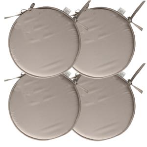 Stof Textile Home stoelkussens - 4x - grijs - D40 x H3 cm - voor binnen - rond