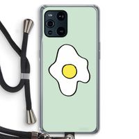 Spiegelei: Oppo Find X3 Transparant Hoesje met koord