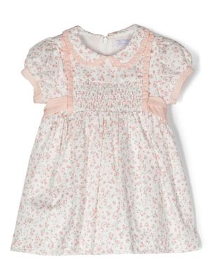 Patachou robe fleurie à manches bouffantes - Blanc