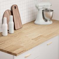 Keuken werkblad rechthoekig 140x63,5x2,7 cm massief eikenhout