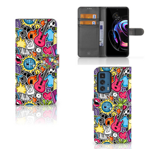 Motorola Edge 20 Pro Wallet Case met Pasjes Punk Rock