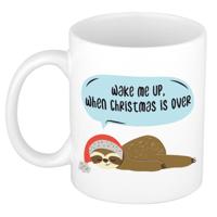 Kerst thema Koffiemok - Wake me up - 300 ml - keramiek - kerstcadeau - kerstmis