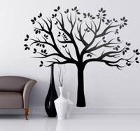 Muursticker woonkamer silhouet boom herfst - thumbnail