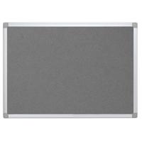 Q-CONNECT textielbord, met aluminium frame, 90 x 60 cm, grijs