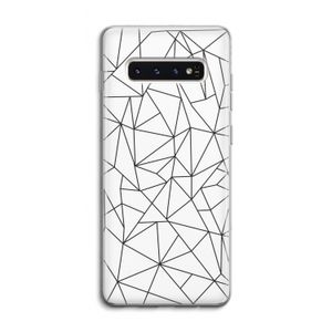 Geometrische lijnen zwart: Samsung Galaxy S10 4G Transparant Hoesje