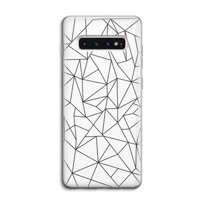 Geometrische lijnen zwart: Samsung Galaxy S10 4G Transparant Hoesje