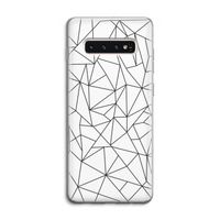 Geometrische lijnen zwart: Samsung Galaxy S10 4G Transparant Hoesje