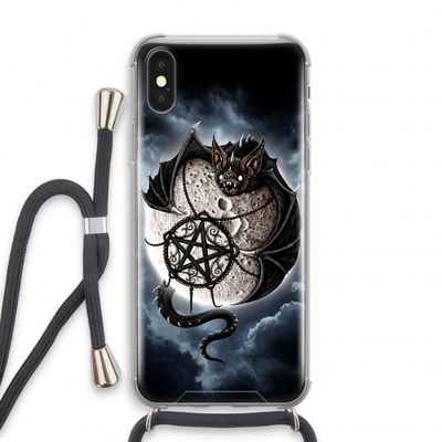 Volle maan: iPhone X Transparant Hoesje met koord