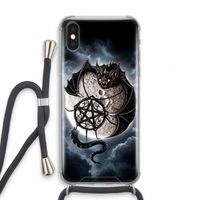 Volle maan: iPhone X Transparant Hoesje met koord