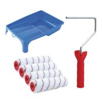 Sorex Verfrollers schilderen set - met beugel en verfbak - 4x anti spatten rollers - breedte 18 cm