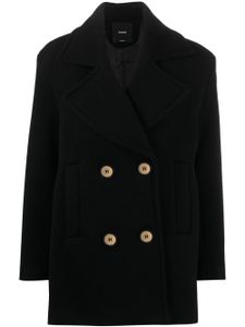 PINKO manteau croisé à revers amples - Noir