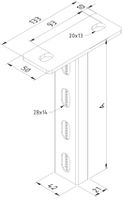 Plafondsteun Hangsteun P21 800mm thermisch verzinkt Plafondsteun Hangsteun P21 800mm thermisch verzinkt