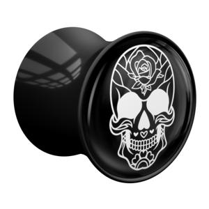 Double Flared Plug met Magic Skull Design Acryl Tunnels & Plugs