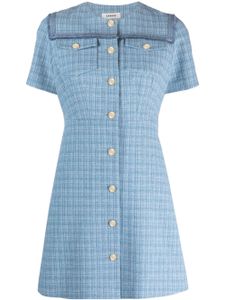 SANDRO button-up tweed dress - Bleu