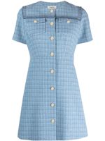 SANDRO button-up tweed dress - Bleu