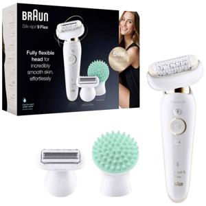 Braun Silk-épil 9 Flex 9-020 - Epilator Voor Vrouwen Met Flexibele Kop Voor Ontharen, Wit/Goud