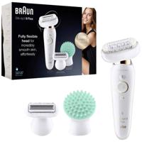 Braun Silk-épil 9 Flex 9-020 - Epilator Voor Vrouwen Met Flexibele Kop Voor Ontharen, Wit/Goud - thumbnail