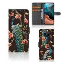 Xiaomi Poco F2 Pro | Telefoonhoesje | Met pasjeshouder | Pauw met Bloemen