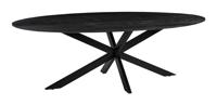 LABEL51 Ovale Eettafel 'James' Mangohout, 240 x 110cm, kleur Zwart