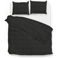 Dekbedovertrek Katoen Lino Midnight Black Ruiten 140x200 Cm Zo!Home - Dekbed-Discounter.nl