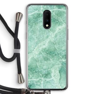 Groen marmer: OnePlus 7 Transparant Hoesje met koord