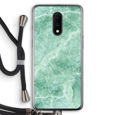 Groen marmer: OnePlus 7 Transparant Hoesje met koord