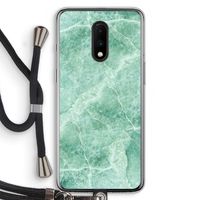 Groen marmer: OnePlus 7 Transparant Hoesje met koord