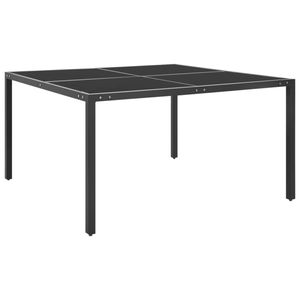 vidaXL Tuintafel 130x130x72 cm staal en glas antracietkleurig