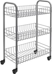 Tomado-Metaltex siena keukentrolley met wielen 41x23x63 cm zilver