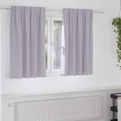 Gordijnen met gordijnen 2 pcs Metaalgrijs Polyester
