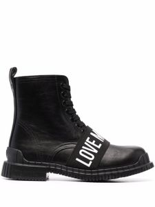 Love Moschino bottines à bande logo - Noir