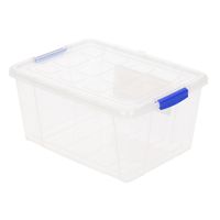 10x Opslagbakjes/organizers met deksel 1 liter 16 cm transparant - thumbnail