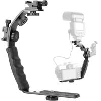 Aluminium L-vormige Flash Bracket Camera houder (zwart)