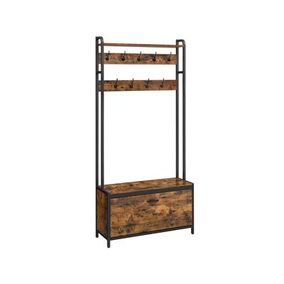 Kapstok met schoenenkast, Vintagebruin + zwart