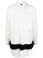 Comme des Garçons Homme Plus chemise à détail de fourrure artificielle - Blanc