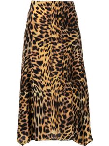 Stella McCartney jupe Naya mi-longue à imprimé animalier - Marron