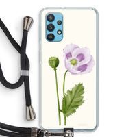Purple poppy: Samsung Galaxy A32 4G Transparant Hoesje met koord