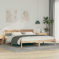Bedframe met hoofdeinde Bruin 180 x 200 cm Massief grenenhout