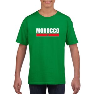 Groen Marokko supporter t-shirt voor kinderen